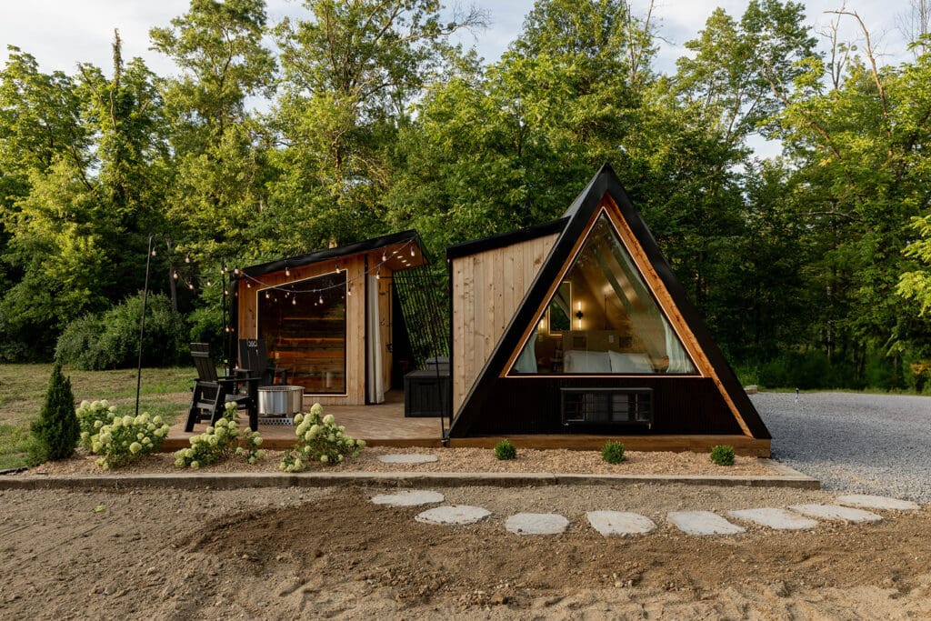modern A-frame custom built cabin